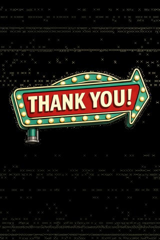 Vintage retro marquee arrow sign with THANK YOU text